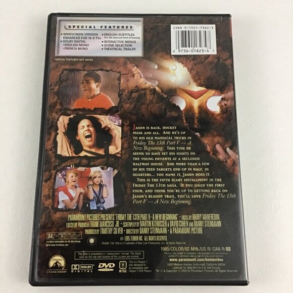 Friday The 13th Movie Bundle 2 DVDs Original Part V A New Beginning Jason - Picture 6 of 7